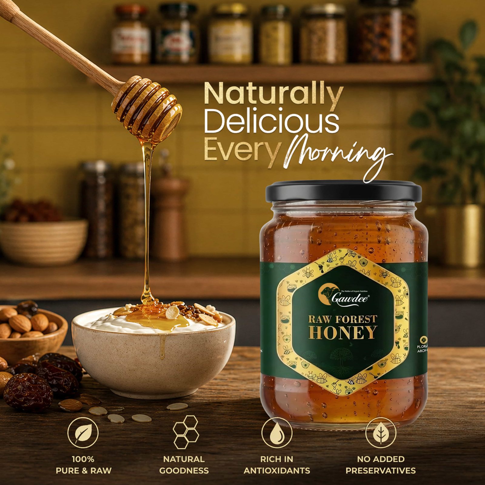 Gawdee Raw Wild Forest Honey 650g