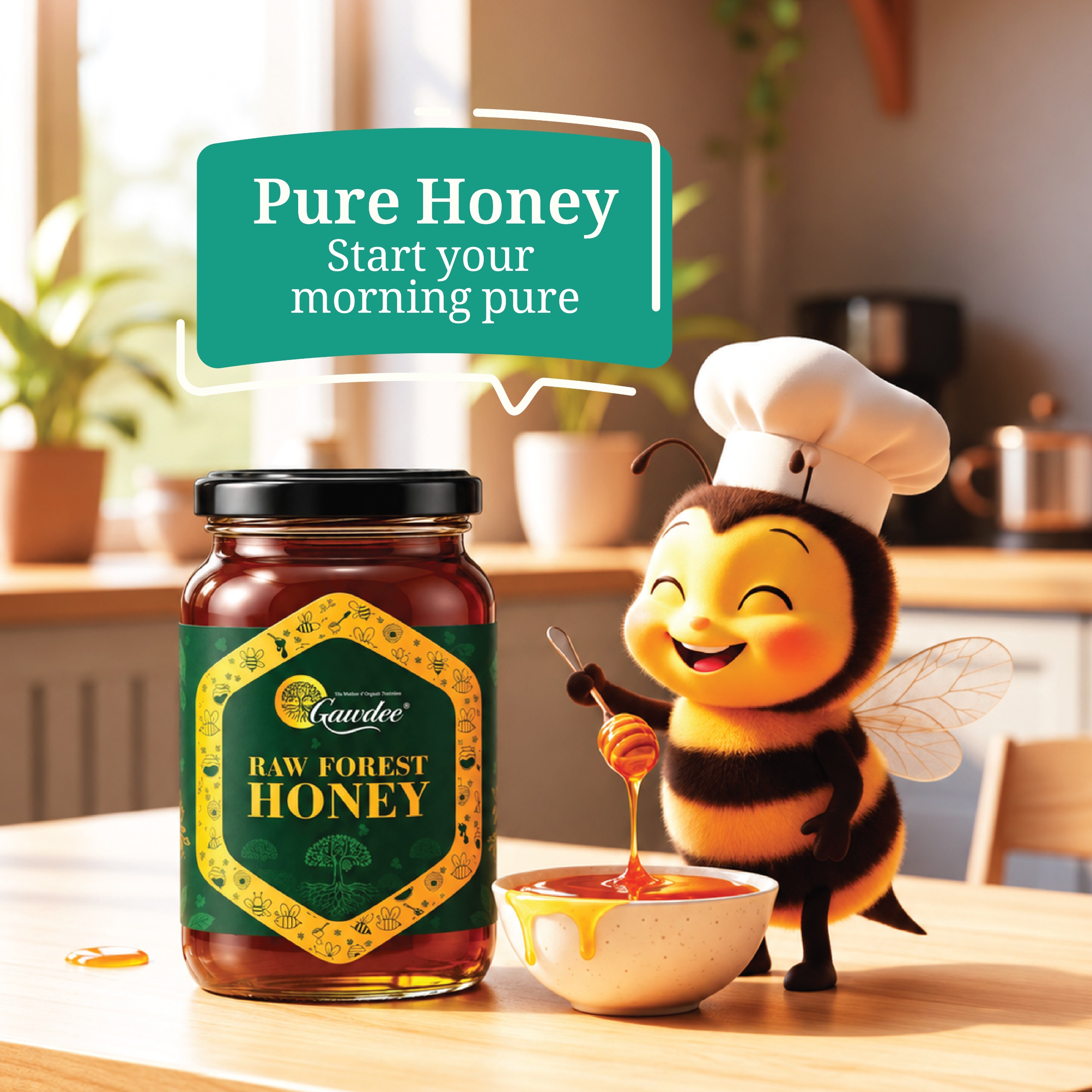 Raw Forest Honey 350 g — Product view 3